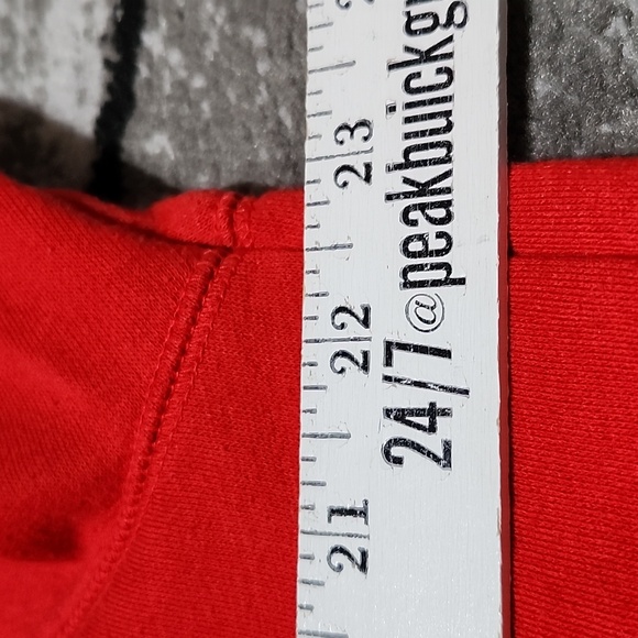 VS PINK 2019 RED & GOLD SEQUINS FUNNEL-NECK DROP-TAIL HOODIE SWEATSHIRT - Picture 9 of 14